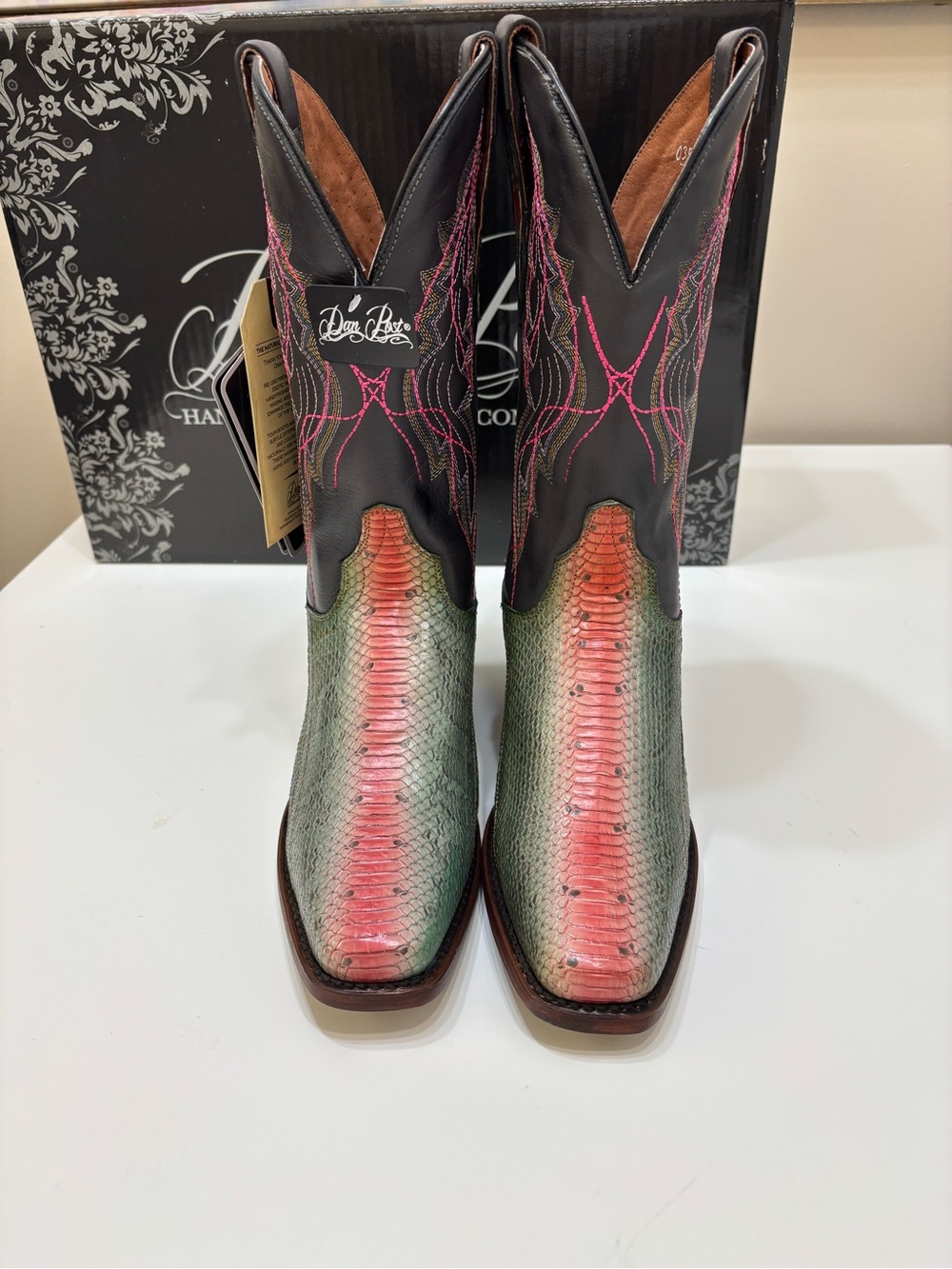 🐍 Dan Post Genuine Watersnake Cowboy Boots — NWT — Sz 7 - Picture 2 of 11